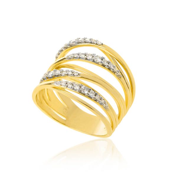 anel ouro com diamantes