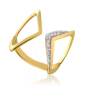 anel losango ouro com diamantes