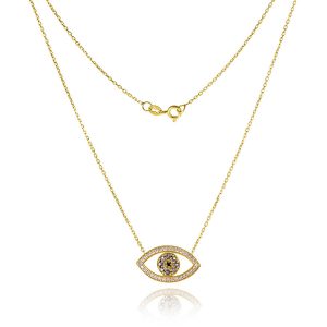 gargantilha olho grego com onix safiras e diamante ouro