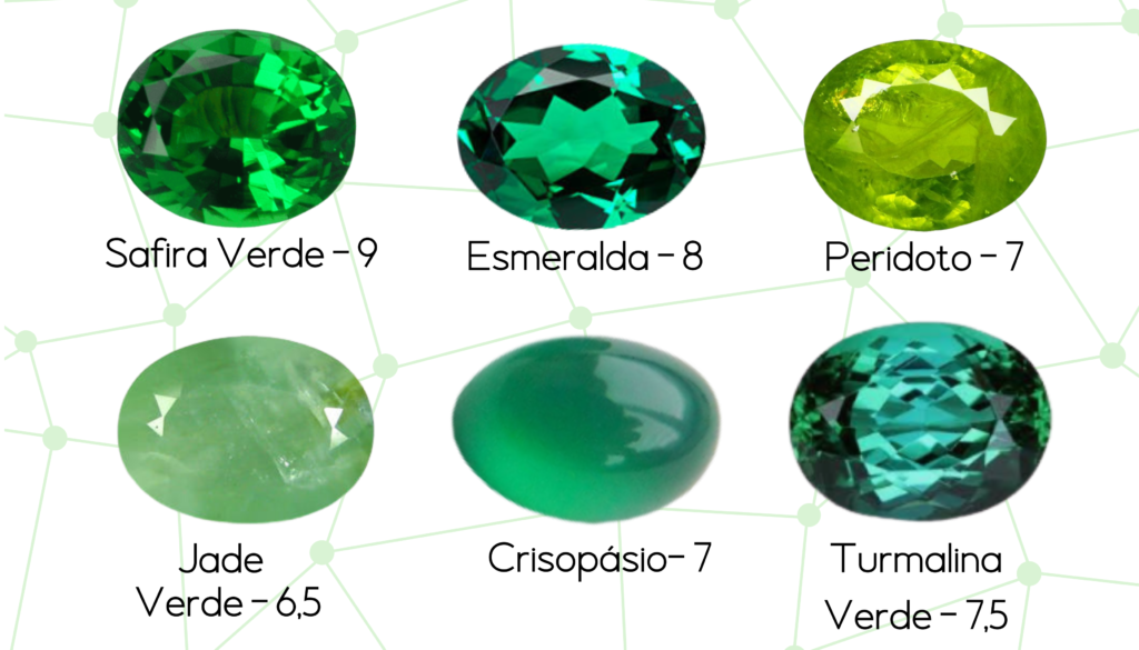 pedras preciosas verdes